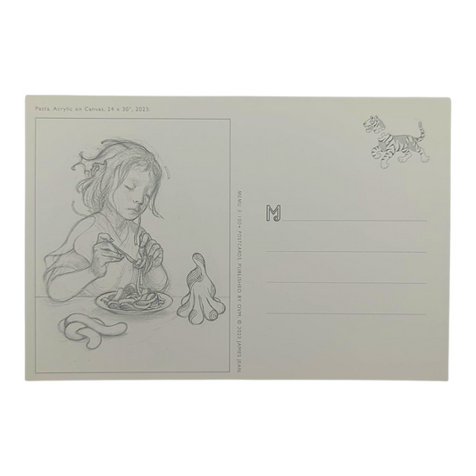 James Jean “Pasta” Postcard
Offset lithograph on postcard
4 x 6 in
Features a reproduction of James Jean’s "Pasta" (2023)