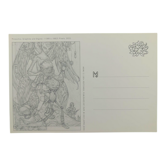 James Jean "Pinocchio" Postcard
Offset lithograph on postcard
4 x 6 in
Features a reproduction of James Jean’s "Pinocchio" (2022)