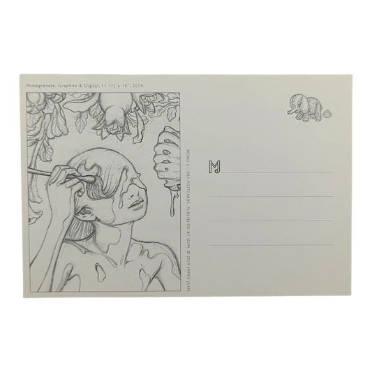James Jean “Pomegranate” Postcard
Offset lithograph on postcard
4 x 6 in
Features a reproduction of James Jean’s "Pomegranate" (2014)