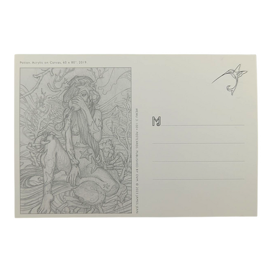 James Jean “Potion” Postcard
Offset lithograph on postcard
4 x 6 in
Features a reproduction of James Jean’s "Potion" (2019)