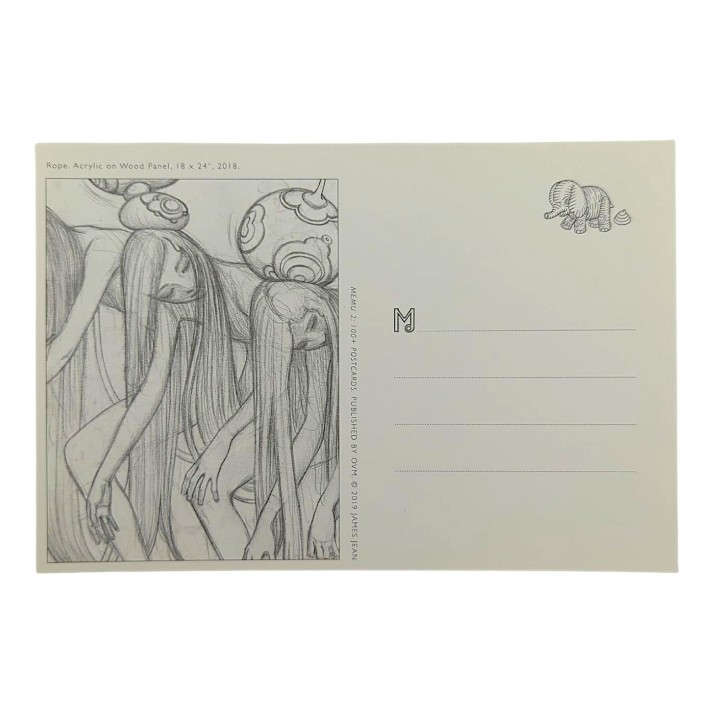 James Jean “Rope” Postcard
Offset lithograph on postcard
4 x 6 in
Features a reproduction of James Jean’s "Rope" (2018)