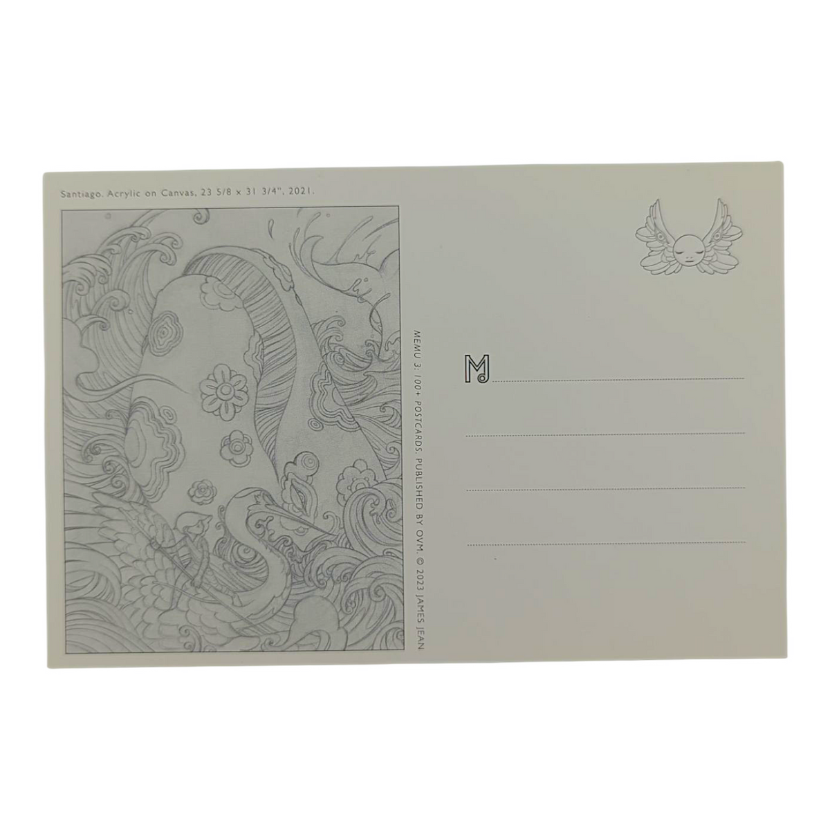 James Jean “Santiago” Postcard
Offset lithograph on postcard
4 x 6 in
Features a reproduction of James Jean’s "Santiago" (2021)
