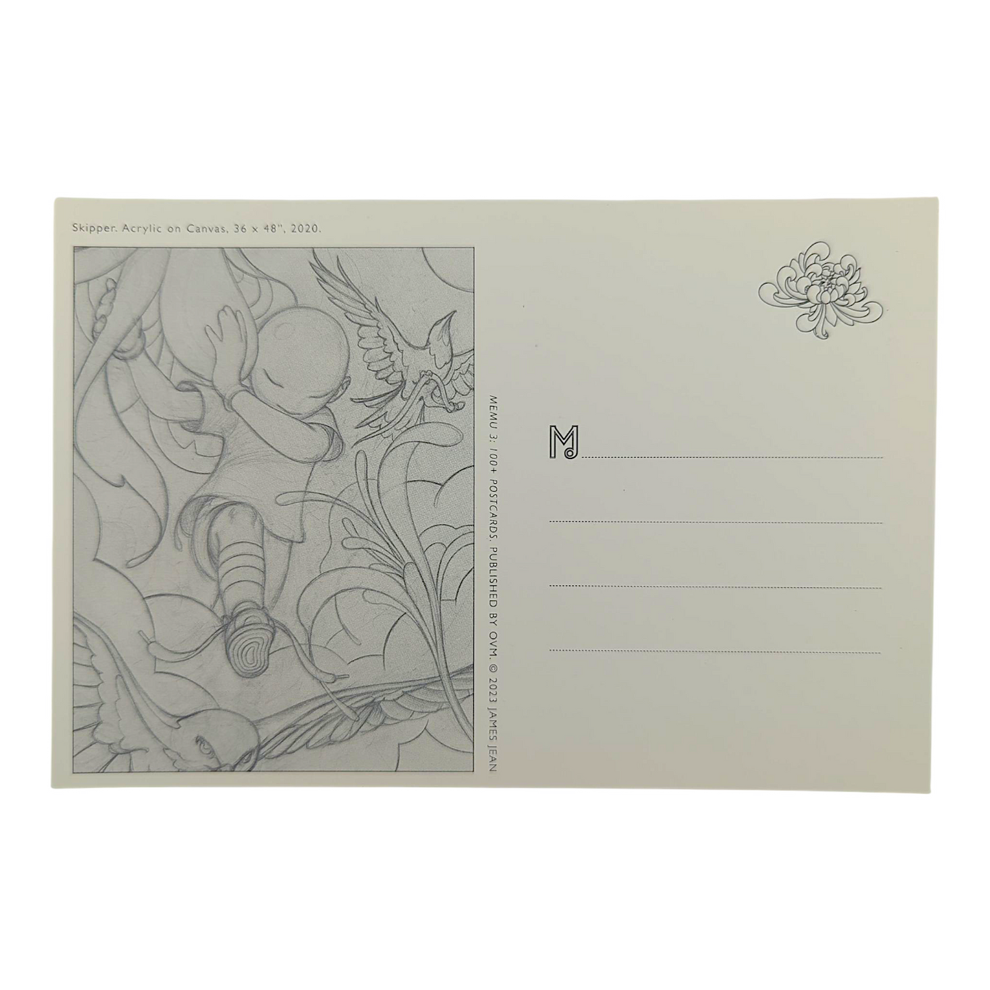 James Jean "Skipper" Postcard
Offset lithograph on postcard
4 x 6 in
Features a reproduction of James Jean’s "Skipper" (2020)