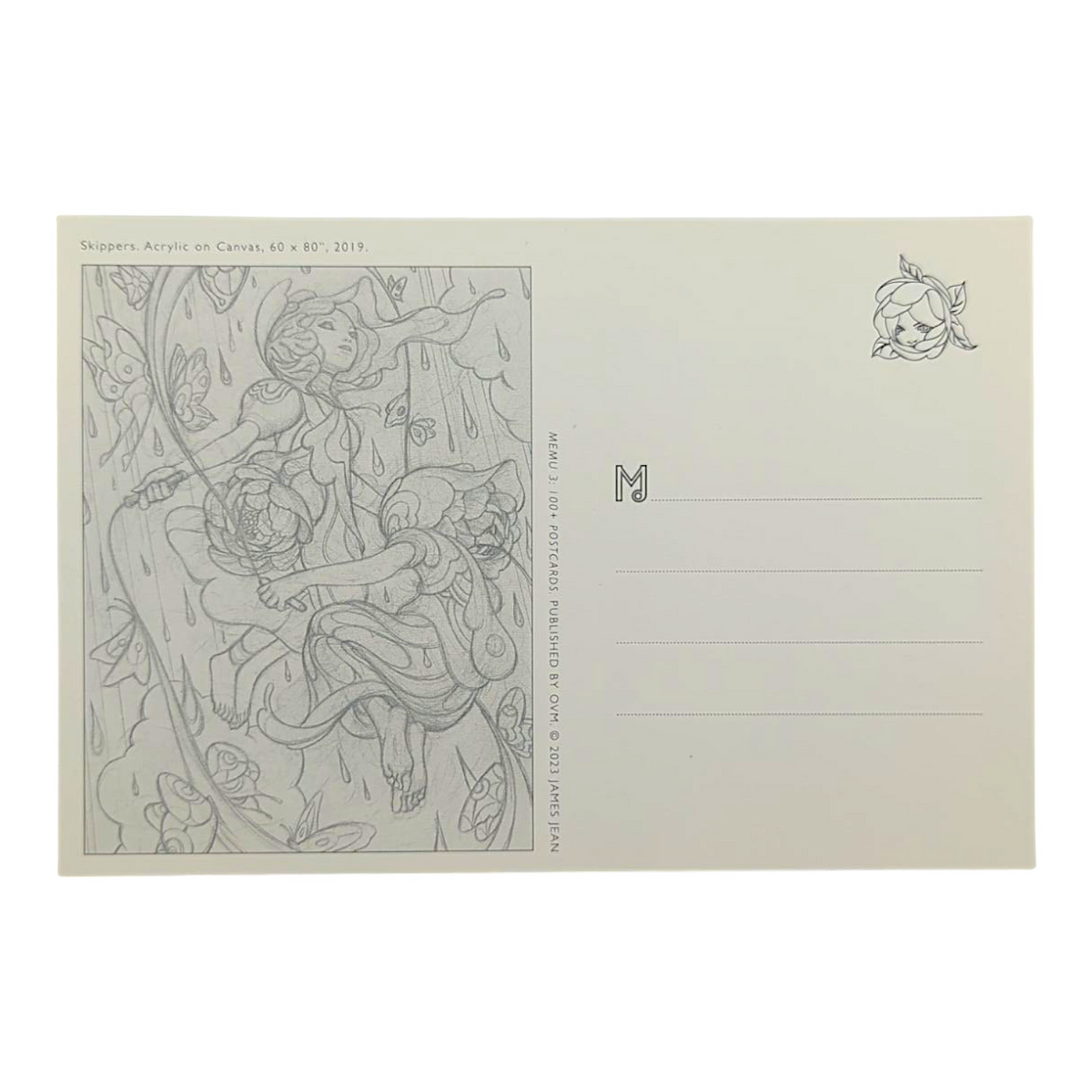 James Jean “Skippers” Postcard
Offset lithograph on postcard
4 x 6 in
Features a reproduction of James Jean’s "Skippers" (2019)