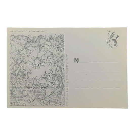 James Jean "SoleLuna" Postcard
Offset lithograph on postcard
4 x 6 in
Features a reproduction of James Jean’s "SoleLuna" (2020)