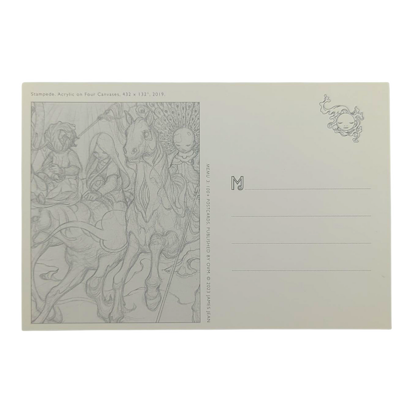 James Jean “Stampede” Postcard
Offset lithograph on postcard
4 x 6 in
Features a reproduction of James Jean’s "Stampede" (2019)