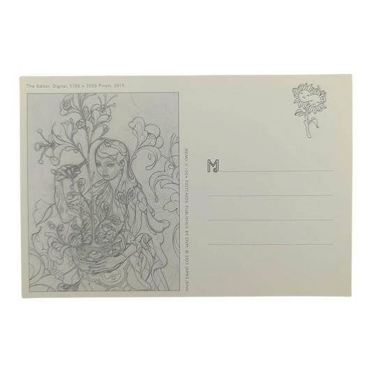 James Jean “The Editor" Postcard
Offset lithograph on postcard
4 x 6 in
Features a reproduction of James Jean’s "The Editor" (2019)