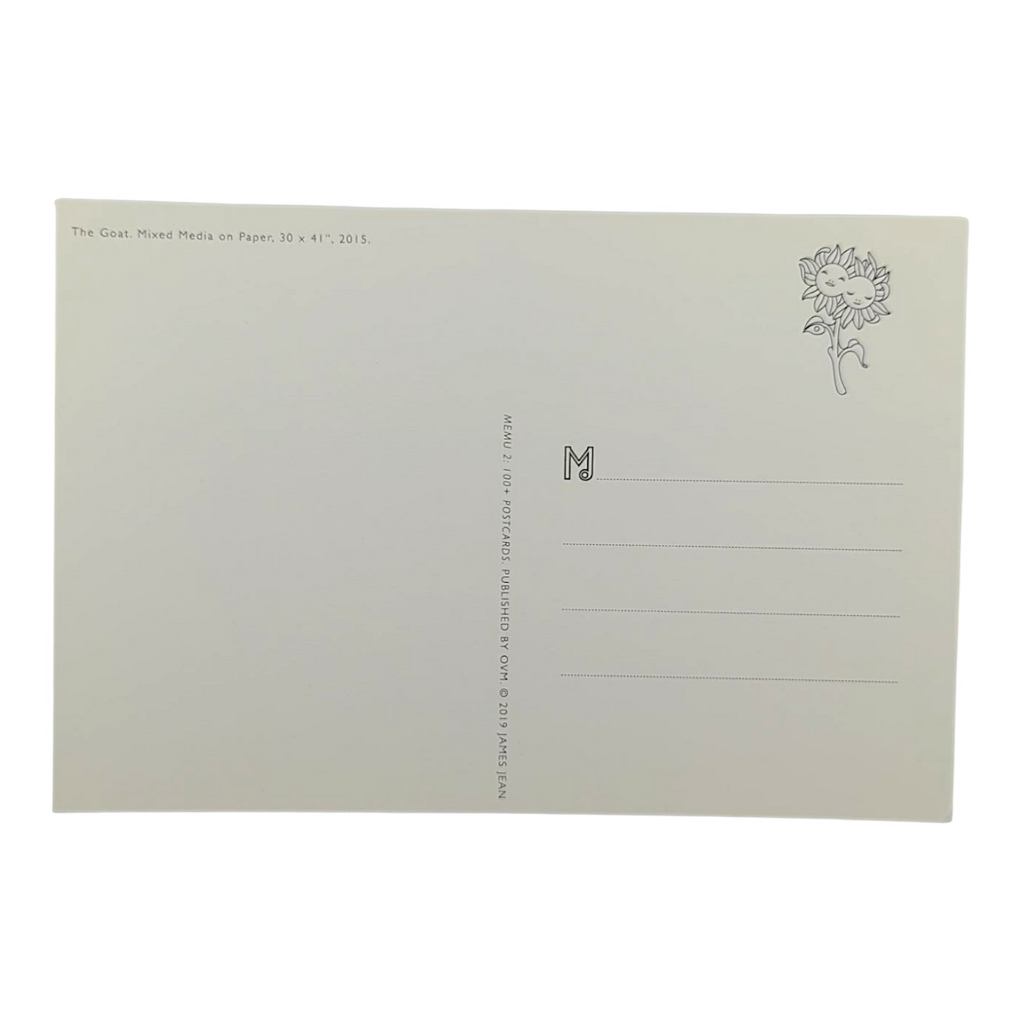 James Jean “The Goat” Postcard
Offset lithograph on postcard
4 x 6 in
Features a reproduction of James Jean’s "The Goat" (2015)