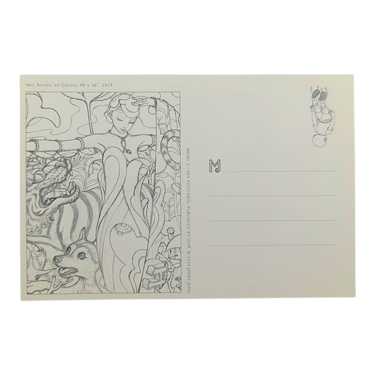 James Jean “Veil” Postcard
Offset lithograph on postcard
4 x 6 in
Features a reproduction of James Jean’s "Veil" (2019)