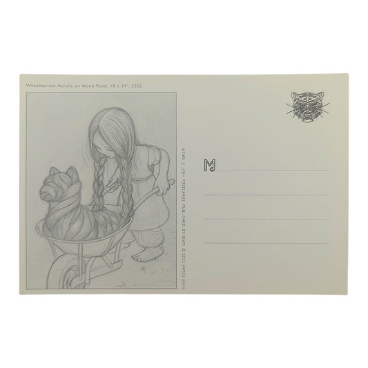 James Jean "Wheelbarrow" Postcard
Offset lithograph on postcard
4 x 6 in
Features a reproduction of James Jean’s "Wheelbarrow" (2022)