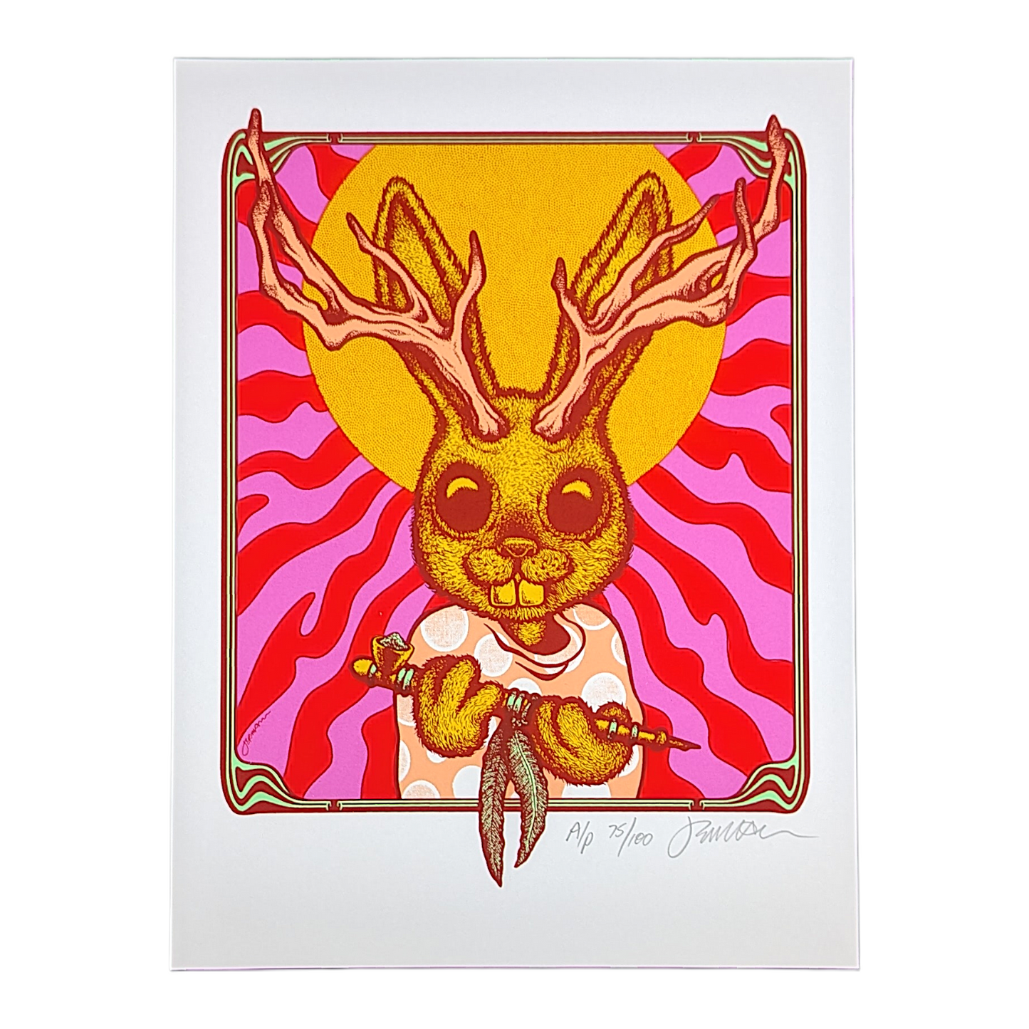 Jermaine Rogers
Shaman, 2024
Screen print
9 x 12 in
Artist's Proof Edition of 100
Hand signed + numbered by the artist