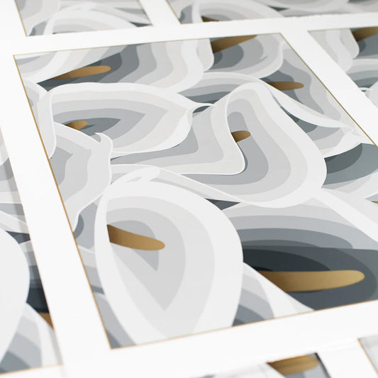 Jet Martinez
Calla | Moon, 2022
10-Color Screen Print on 410gsm Somerset Satin Tub Fine Art Paper
19.25 in x 14.25 in
Edition of 80
Hand Signed + Numbered by the artist. Published by 1XRUN in Detroit, MI.