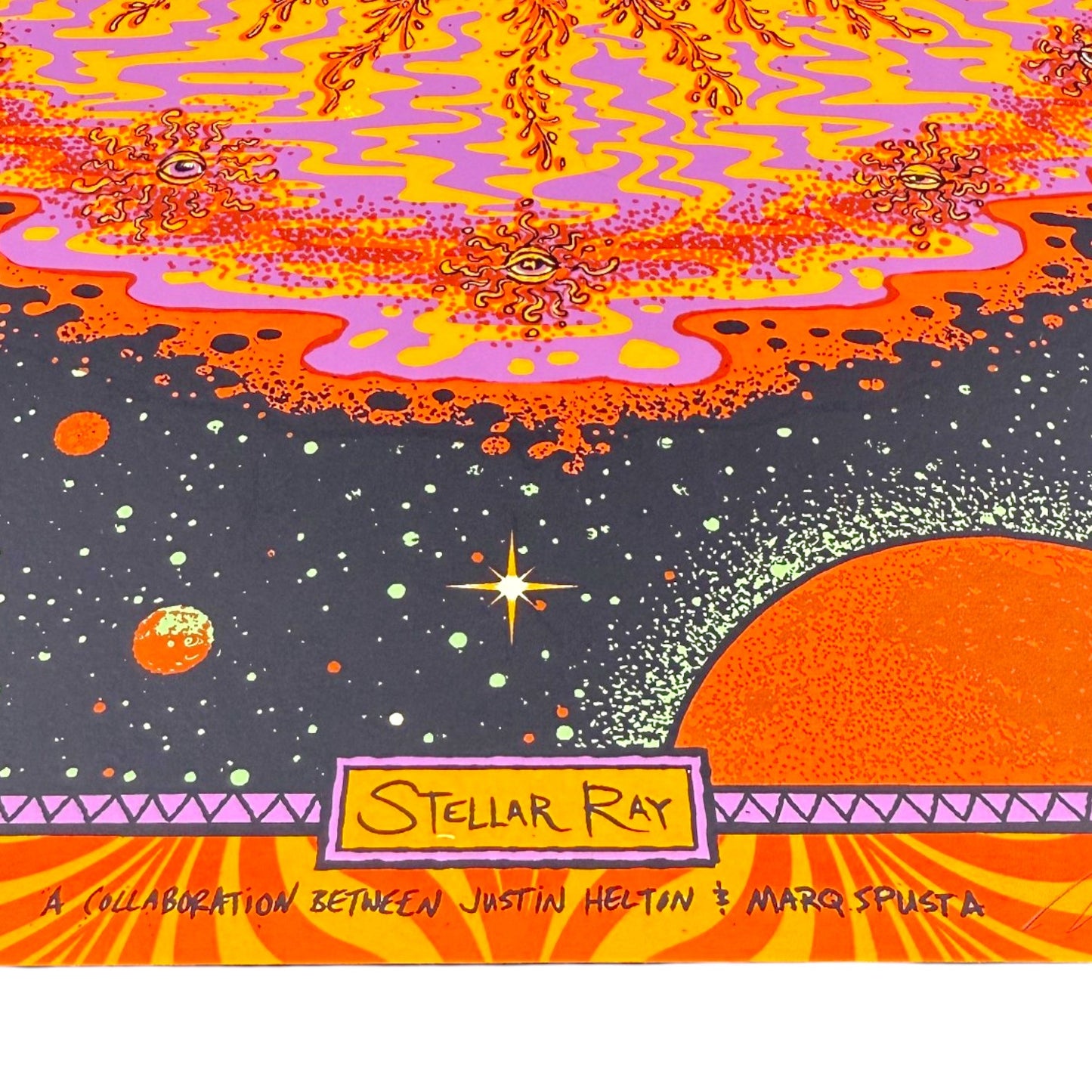 Marq Spusta x Justin Helton
Stellar Ray, 2026
Screen print
18 x 24 in
Edition of 200
Hand signed + numbered by the artist