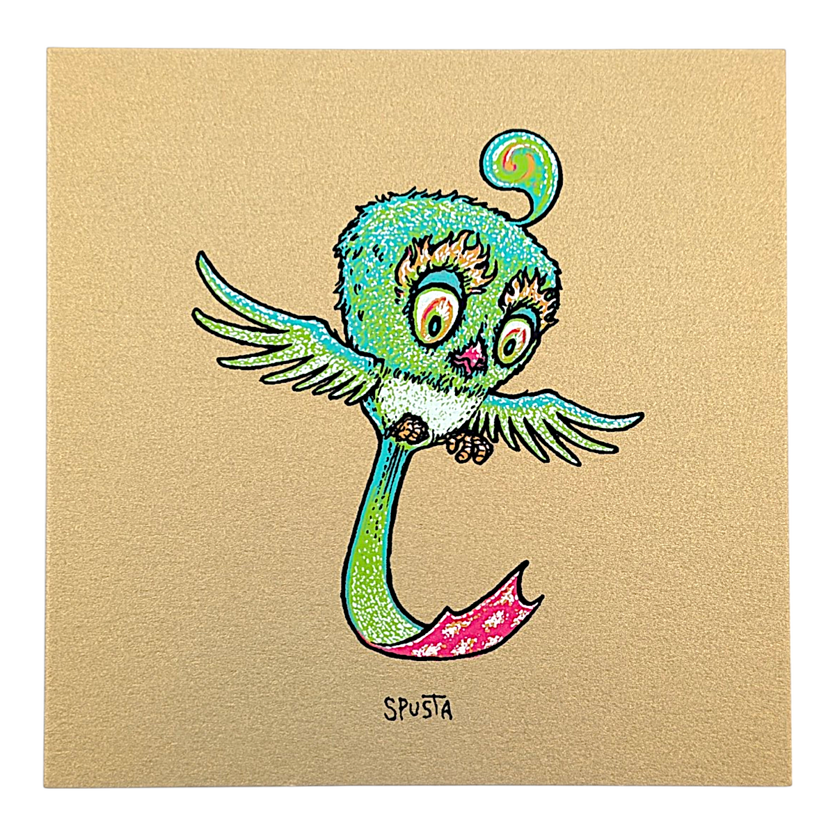 Marq Spusta
Baby Blissed Out Bird (Antique Gold), 2018
Screen print
4 x 4 in
Plate signed