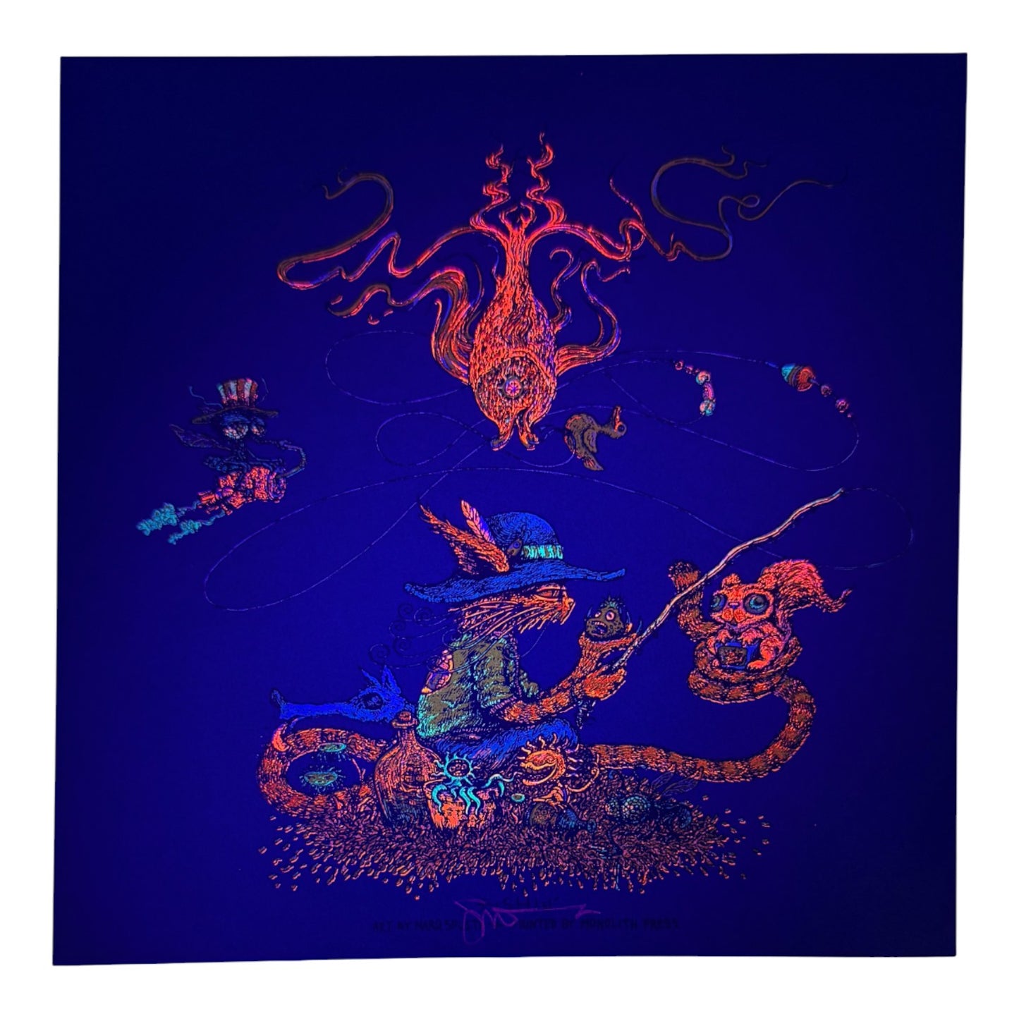 Marq Spusta "Fishin'" (Dark Blue) Mini Print