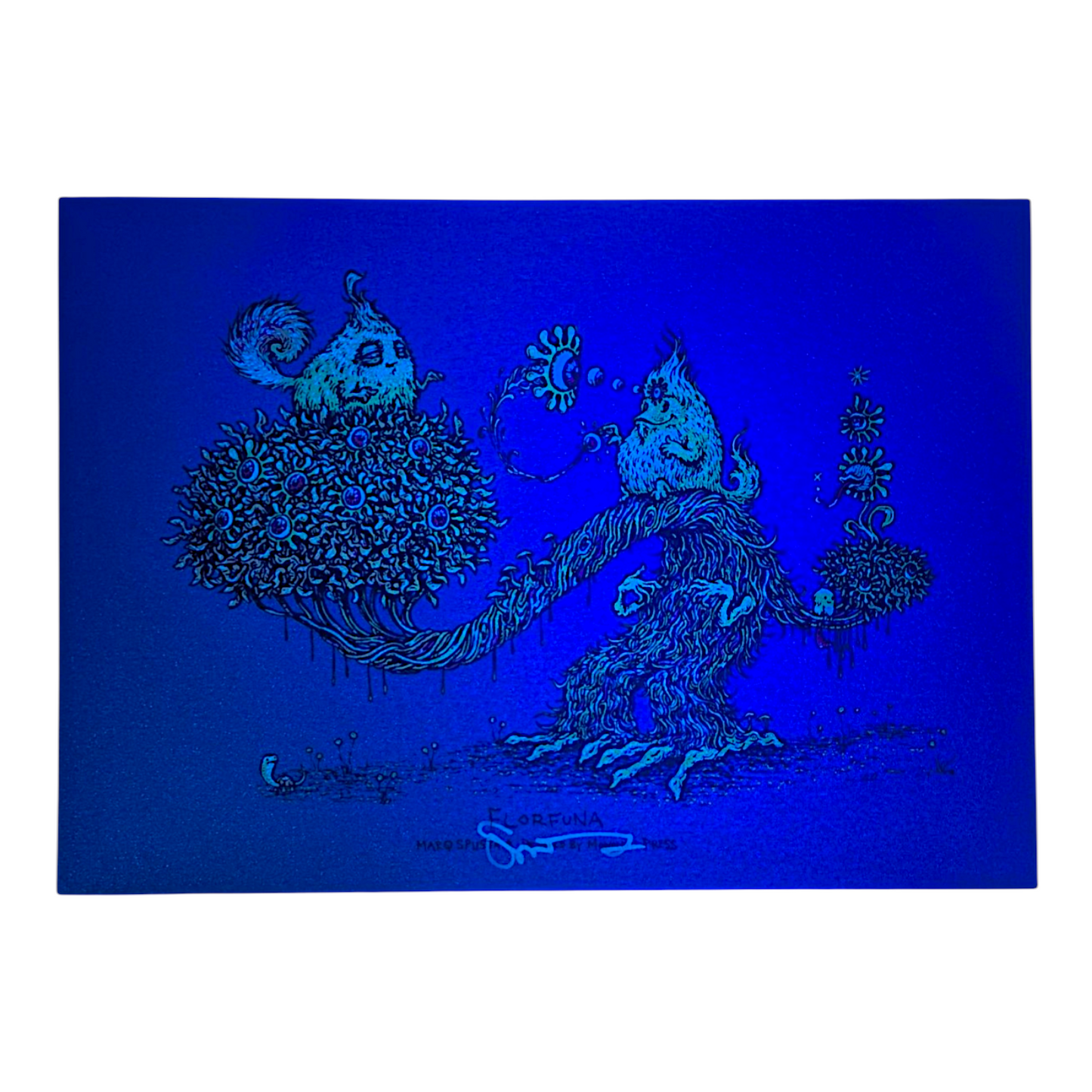 Marq Spusta
Florfuna (Blue Shimmer), 2018
Screen print
5 x 7 in
Hand signed by the artist