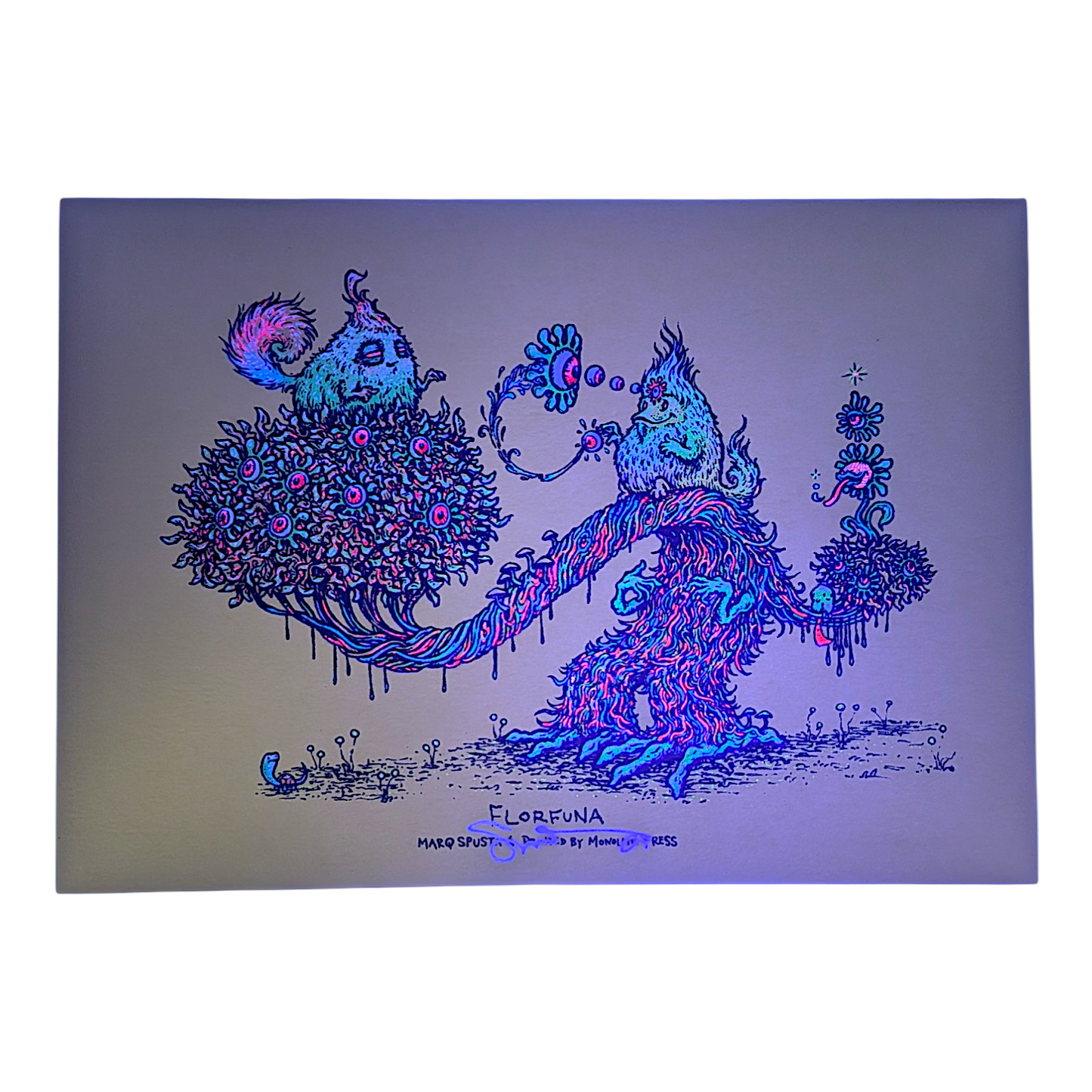 Marq Spusta
Florfuna (Lemongrass Shimmer), 2018
Screen print
5 x 7 in
Hand signed by the artist