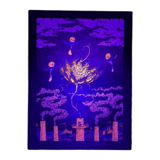 Marq Spusta "Flower From a Smokestack (Black)" Print