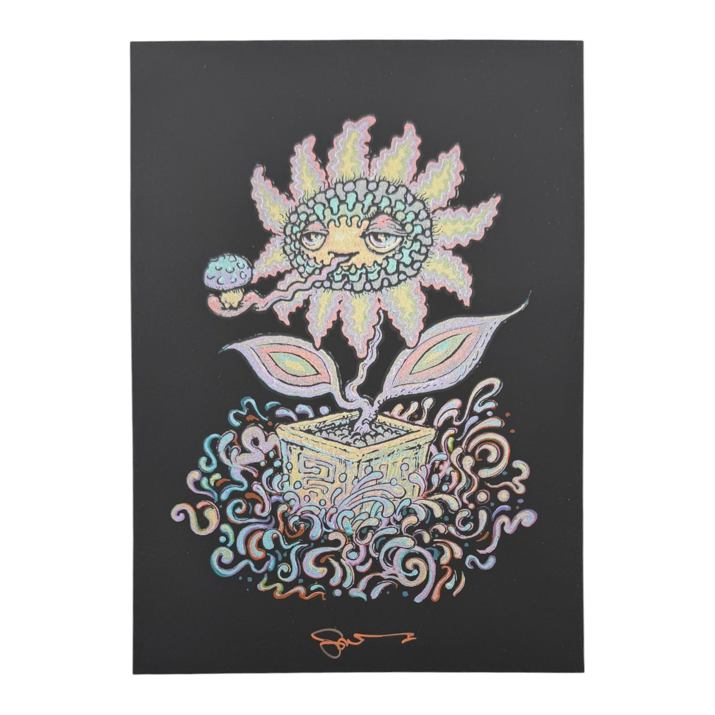 Marq Spusta "Flower It Up" (Matte Black) Mini Print