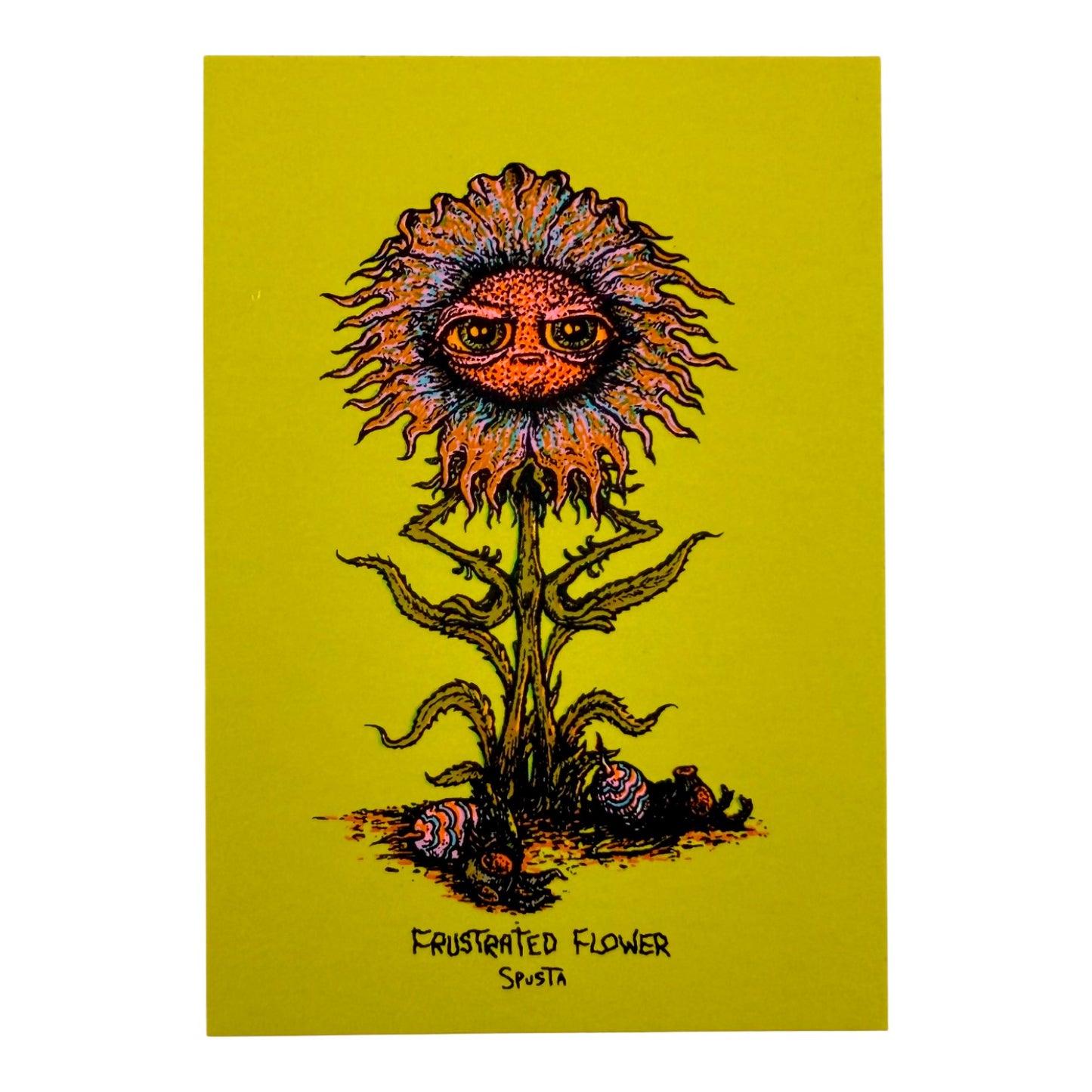 Marq Spusta "Frustrated Flower" (Chartreuse) Micro Print
