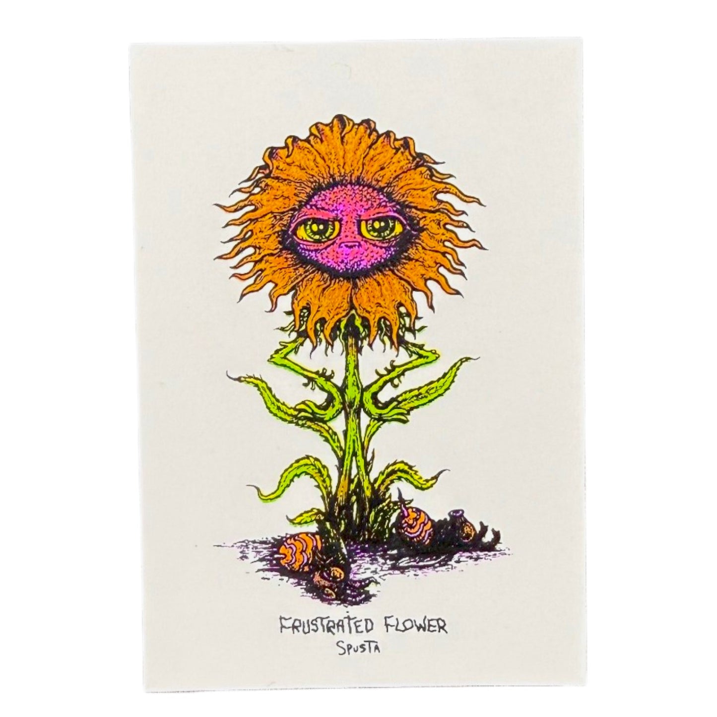 Marq Spusta "Frustrated Flower (White)" Mirco Print