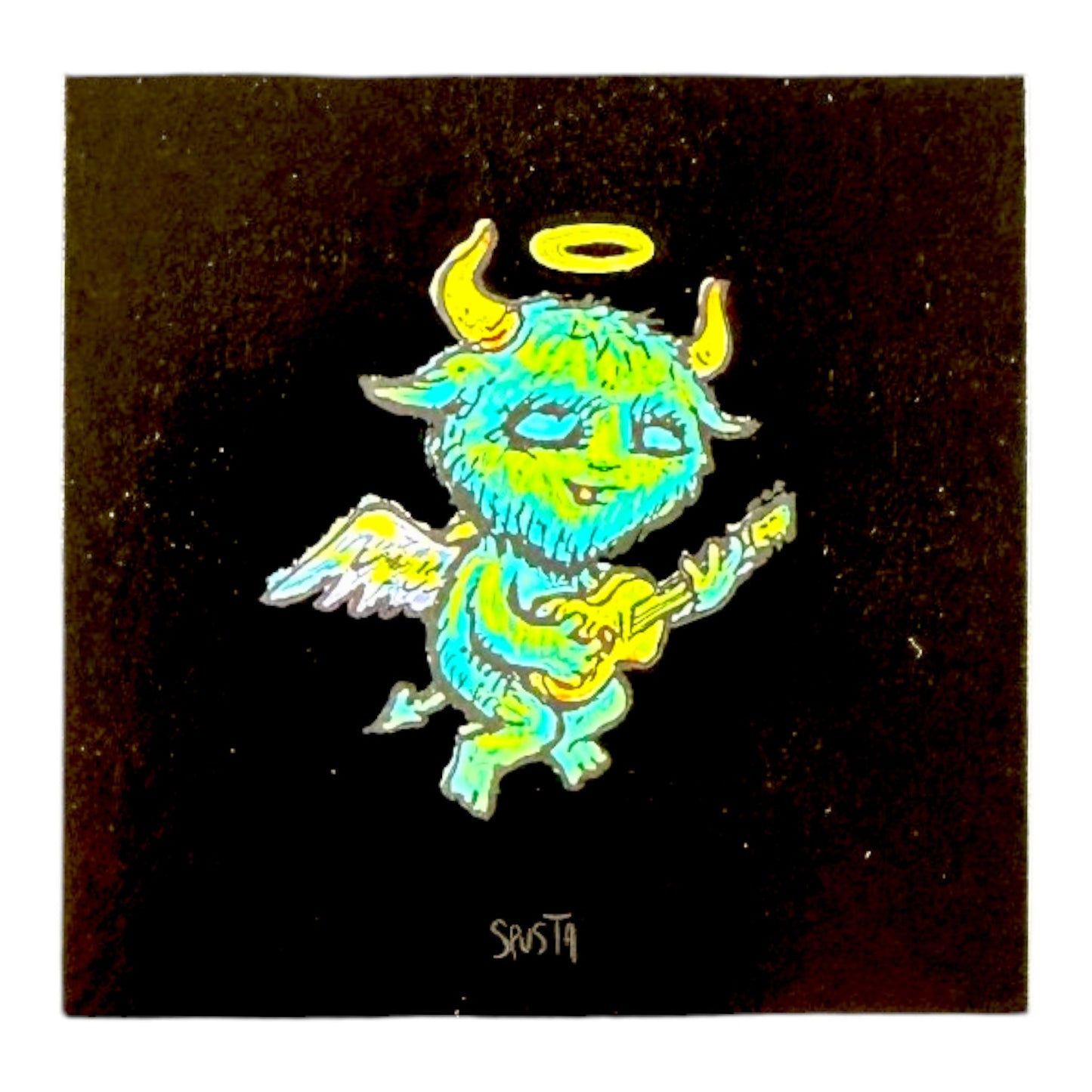 Marq Spusta "Guitarian Angel (Black Vinyl)" Mirco Print