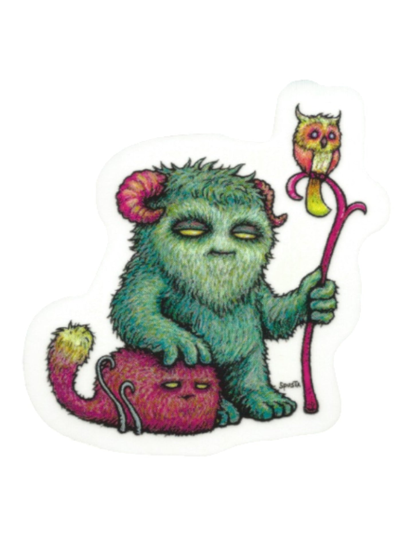 Marq Spusta Horned Little Furry Thing Mini Sticker