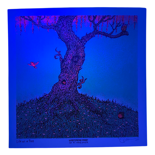Marq Spusta
Life as a Tree (Blue), 2025
Screen print
8 x 8 in
Hand Signed by the artist. Imagery is from the singles cover art from the Widespread Panic album, Snake Oil King.