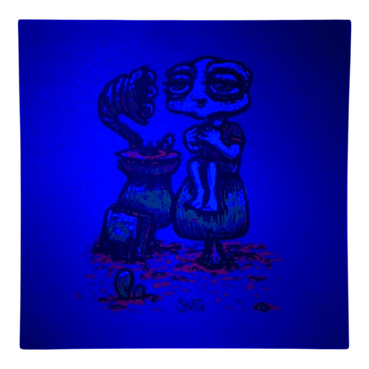 Marq Spusta Listener Dude (Listening Gold) Micro Print