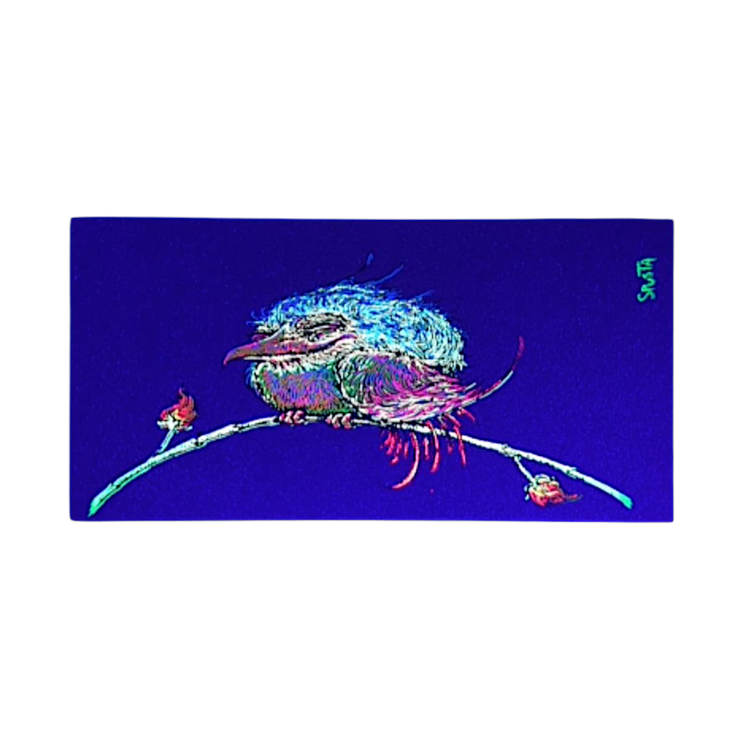 Marq Spusta Pleased and Perched (Dark Teal Shimmer) Micro Print