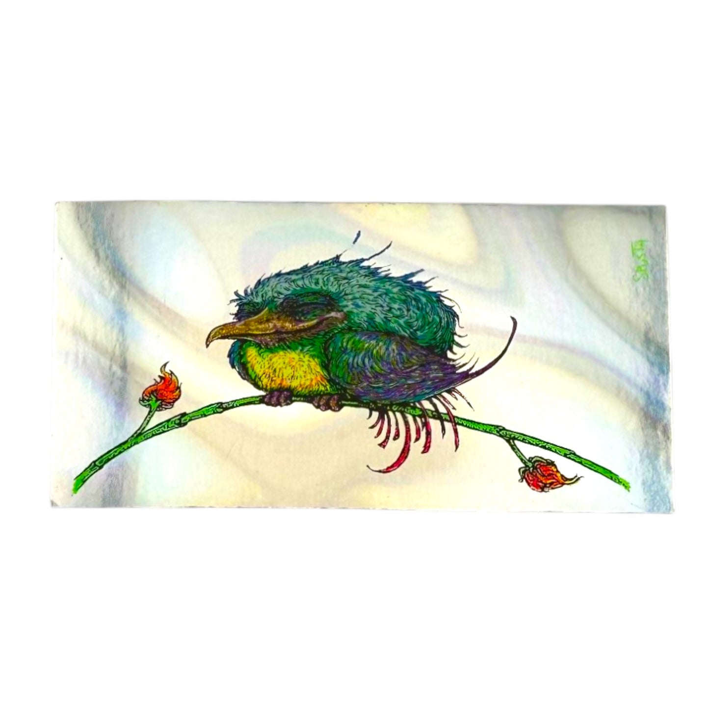 Marq Spusta Pleased and Perched (Foil) Micro Print
