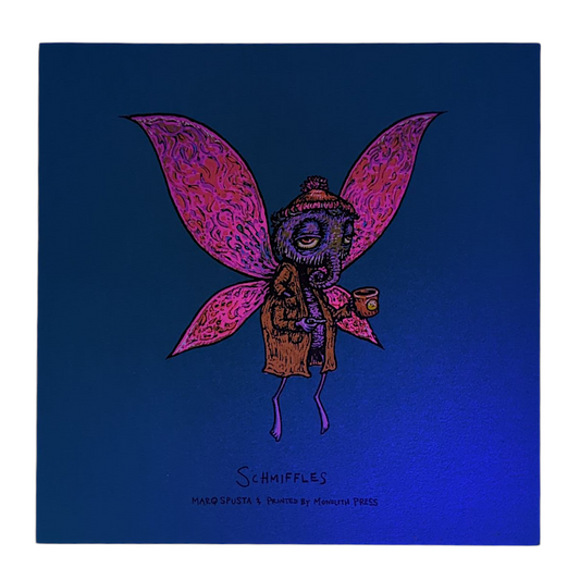 Marq Spusta
Schmiffles (Sticky Teal), 2021
Screen print
5 x 5 in
Plate Signed