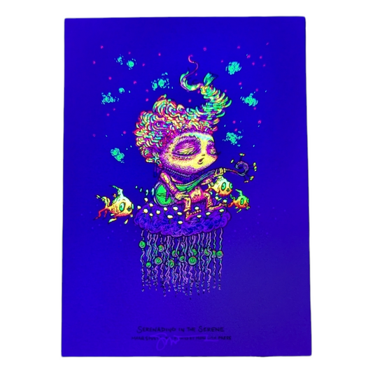 Marq Spusta
Serenading In The Serene (Antique Gold Shimmer), 2024
Screen print
5 x 7 in
Hand signed by the artist.