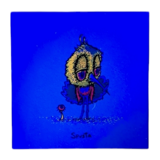 Marq Spusta Skeeter Bird (Light Blue), 2021 Screen print 3 x 3 in Plate signed