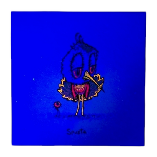 Marq Spusta Skeeter Bird (Light Blue), 2021 Screen print 3 x 3 in Plate signed