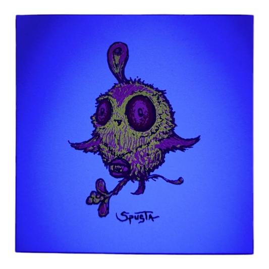 Marq Spusta Smeezy's Bird (White), 2016 Screen print 3 x 3 in Plate signed