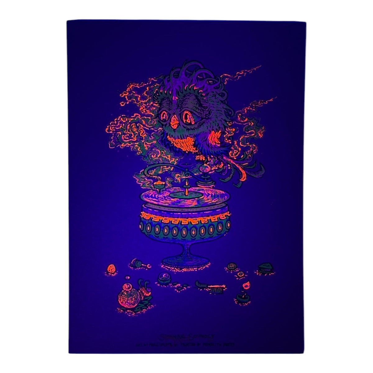 Marq Spusta "Spinning Soundly (Listening Gold)" Mini Print