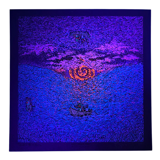 Marq Spusta
Cosmic Confidante (Black), 2025
Screen print
8 x 8 in
Hand Signed by the artist. Imagery is from the singles cover art from the Widespread Panic album, Snake Oil King.