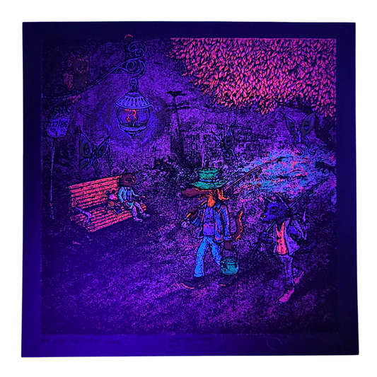 Marq Spusta
We Walk Each Other Home (Black), 2025
Screen print
8 x 8 in
Hand Signed by the artist. Imagery is from the singles cover art from the Widespread Panic album, Snake Oil King.