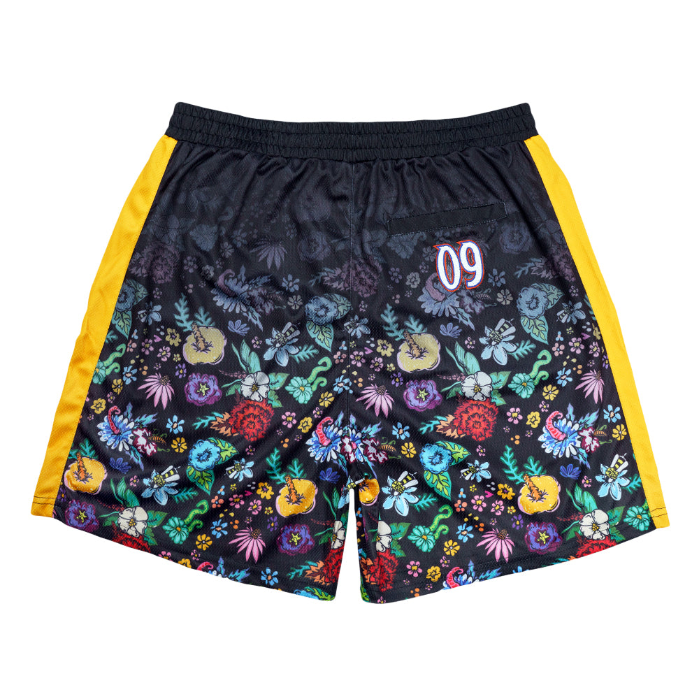 Melty Bros (Aaron Brooks x Vincent Gordon) Black Mesh Shorts
- Exclusive Melty Bros artwork by Aaron Brooks and Vincent Gordon
- Fully sublimated design with crisp color and detail
- Limited edition
- Lightweight breathable mesh construction
- Comfortable elastic waistband with adjustable drawcord
- Signature embroidery details