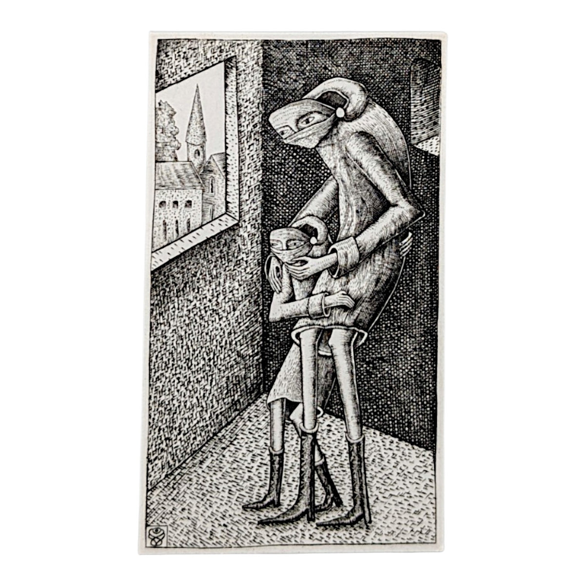 Phelgm Untitled, 2026 Copper engraving 1.625 x 2.895 in Red Stamp - Full Run = Until Wear (200-500) Hand signed + stamped by the artist on verso