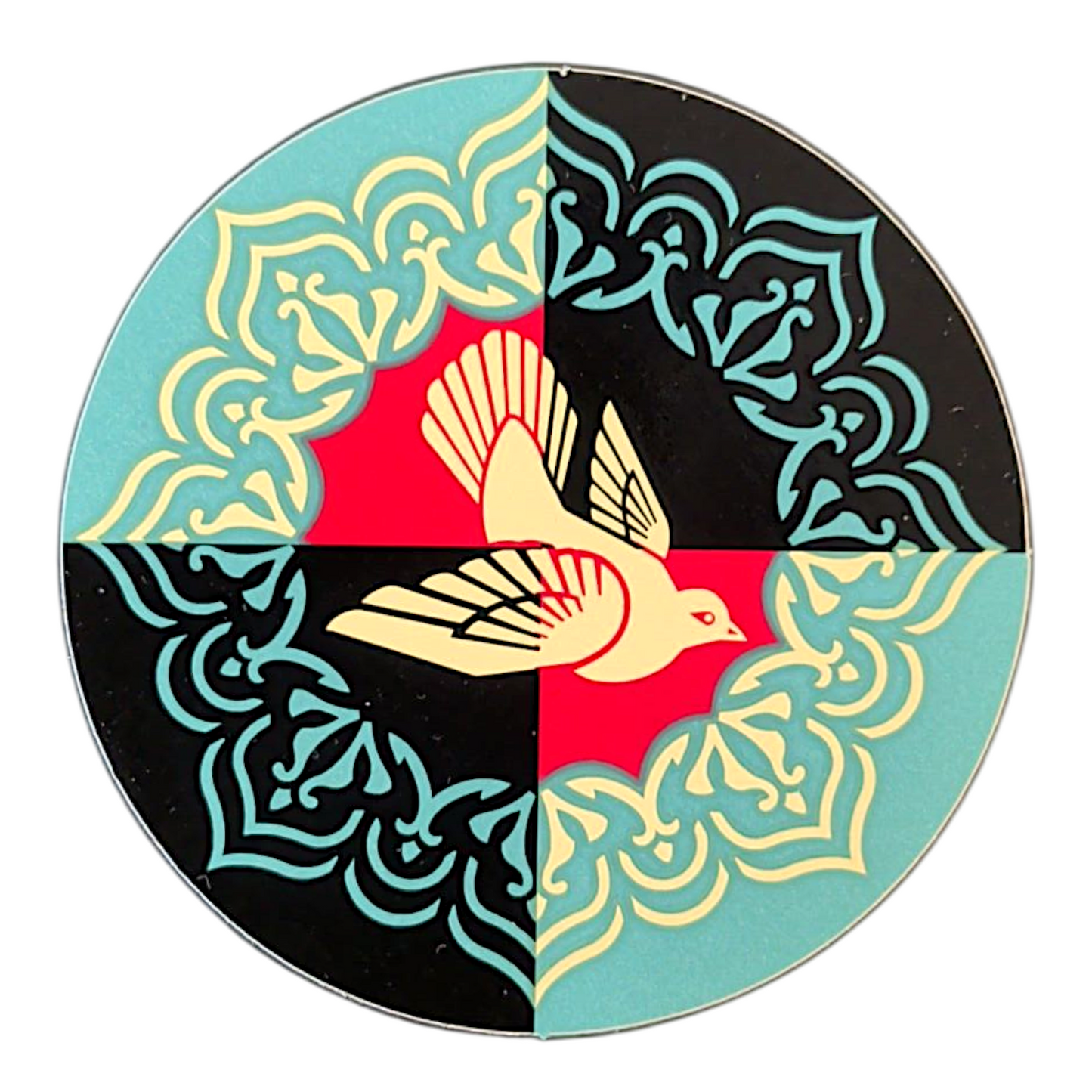 Shepard Fairey Geometric Dove (Blue) Sticker