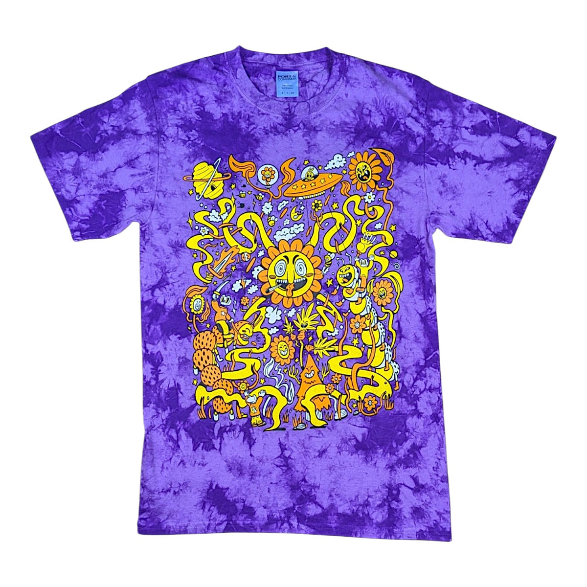 Skully Vibes "Battle for the Garden" Shirt - Purple Dye