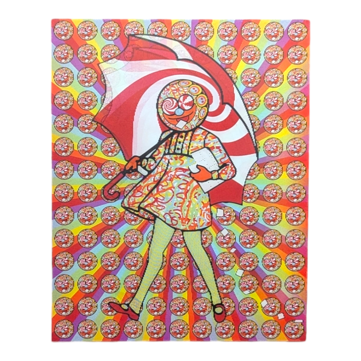 Slinger x Original Gongster A.K.A. Mike Gong x Pyroscopic Tunnel Vision (Acid Eater), 2023 Lenticular Print 8 x 10 in Edition of 19