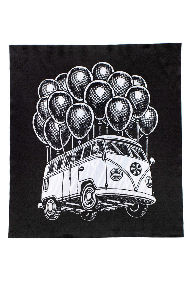 Darby x Slinger x Pyroscopic (The Parking Lot Collective) Flying Bus Microfiber
13 x 13.5" Double Sided Microfiber
Machine wash & iron cold