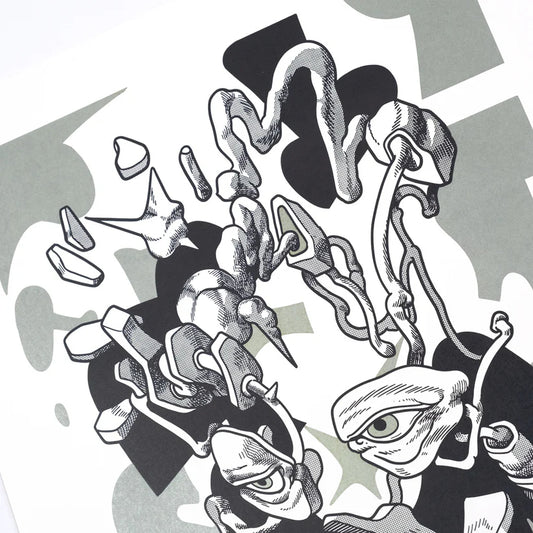 Smithe
Ebb Tide, 2022
2-Color Letterpress on 13.5 PT Neenah Natural White Smooth Classic Crest Fine Art Paper
20 x 21 in
PP
Hand Signed + Numbered by the artist. Accompanied by the Certificate of Authenticity. Published by 1X Run.