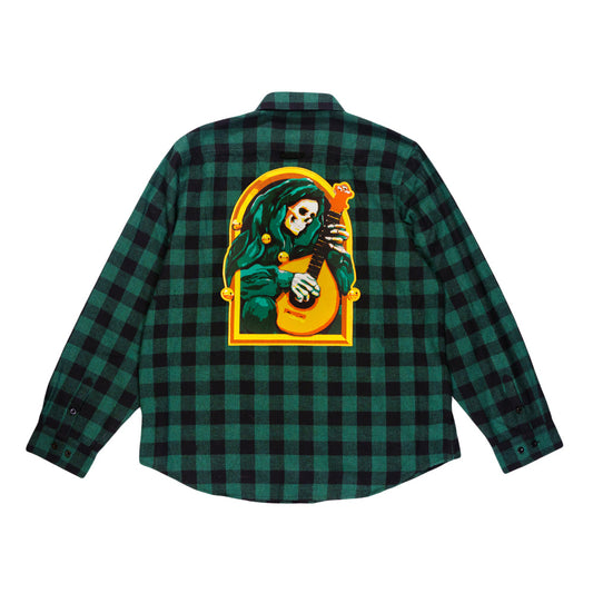 Stanley Mouse x Grassroots Mandolin Jester Never Summer Green Flannel Shirt
- Limited Edition of 150