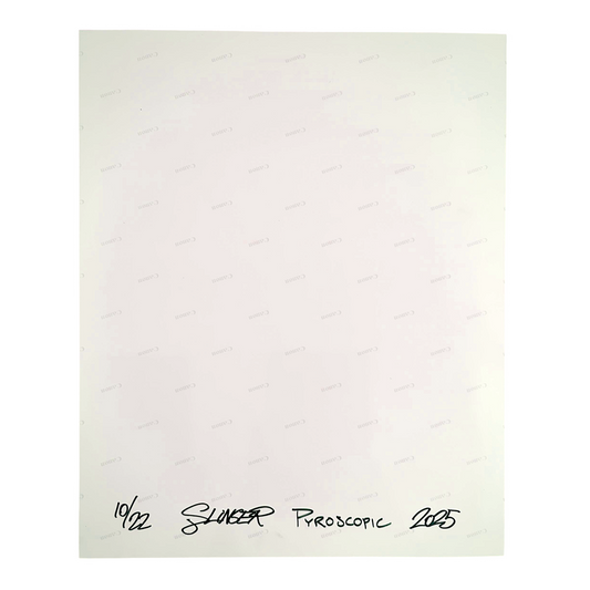 Takao x Slinger x Pyroscopic (The Parking Lot Collective)
Takao Skull, 2025
Lenticular Print
16 x 20 in
Edition of 22
Hand signed + numbered by the artists. Inspired by the glass art of Takao Miyake. Designed by Pyroscopic and Slinger (The Parking Lot Collective).