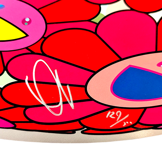 Takashi Murakami
Let Us Devote Our Hearts, 2022
Offset lithograph + cold stamp + high gloss varnishing
28 in diameter
Edition of 300
Hand signed + numbered by the artist.
© Takashi Murakami/Kaikai Kiki Co., Ltd. All Rights Reserved.