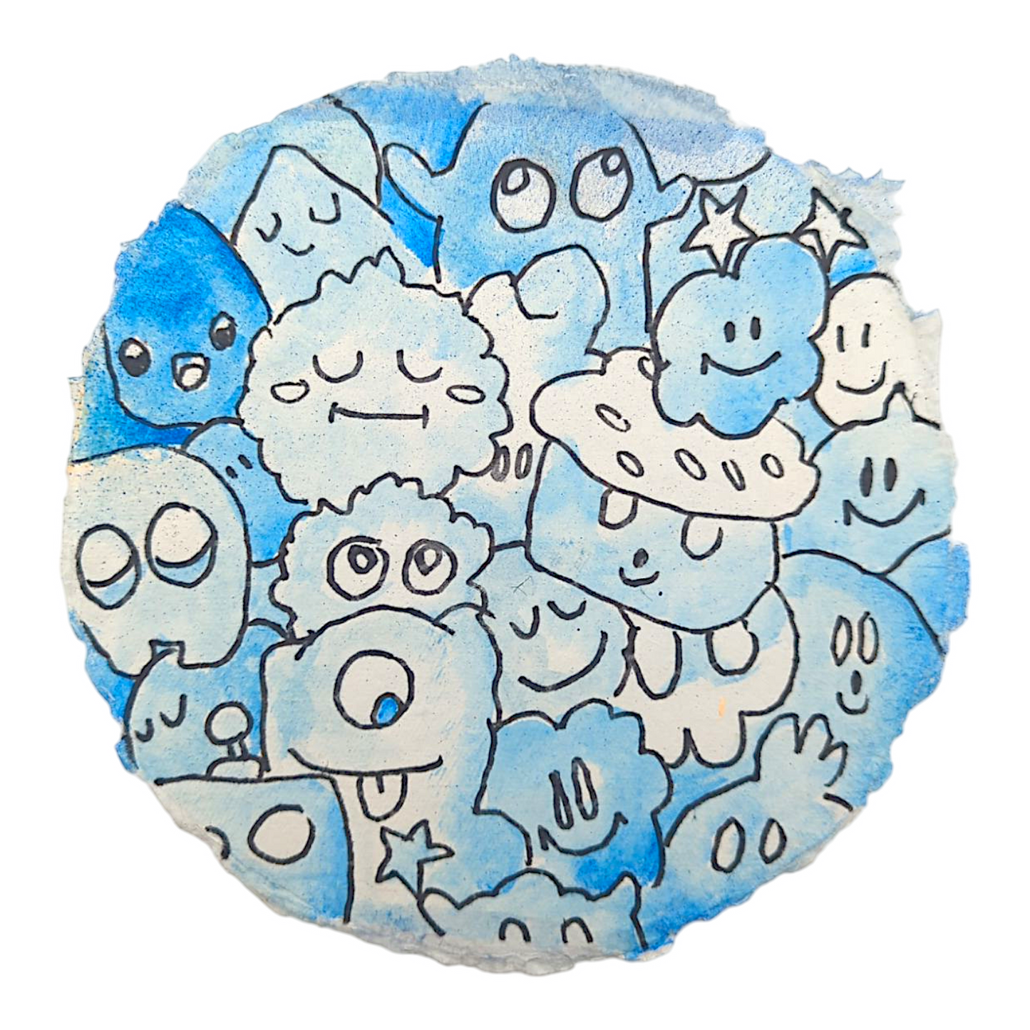 Trevy Metal
Blue Pill, 2024
Watercolor and ink on paper with deckled edge
~6.25 in